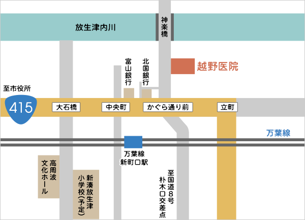 越野医院　近隣図